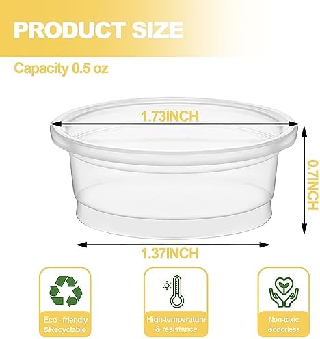 ANCKNE 200 pcs 0.5oz Crested Gecko Food and Water Feeding Cups | Reptile Feeder Bowls | for Lizard and Other Small Pet Ledge Accessories Supplies