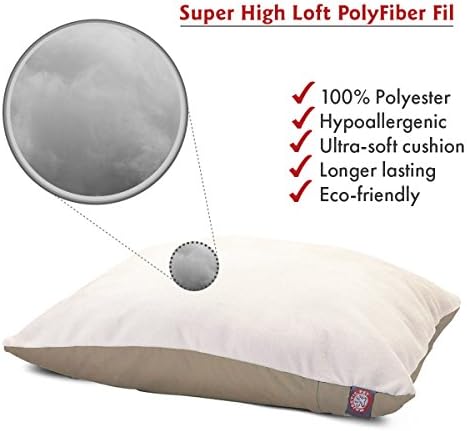Majestic Pet Rectangle Medium Dog Bed Washable – Removable Slipcover Pet Bed – Dog Crate Bed Super Value Pillow Dog Bed – Dog Kennel Bed for Sleeping - Dog Bed Medium Breed 30 x 40 Inch – Khaki