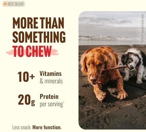 Natural Farm Odor-Free Collagen Chews, (12-Inch, 12-Pack), Long Lasting Bully Sticks & Rawhide Alternative Dog Treats, 95% Collagen, High Protein Best Dental Dog Treats – Medium & Large Dogs