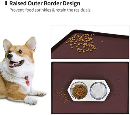 Silicone Dog Food Mat Waterproof Pet Feeding Tray for Small Medium Dogs