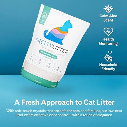 PrettyLitter Health Monitoring Cat Litter, Calm Aloe, 6 lb. Bag