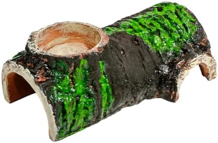 Pet Reptile Caves Hideout with Food Dish Bowl, Terrarium Ornament Habitat Shelter Decor, for Snake, Leopard Gecko, Lizard, Hermit Crab, Spider, Amphibians, Frogs, Crested Gecko, Aquarium Fish