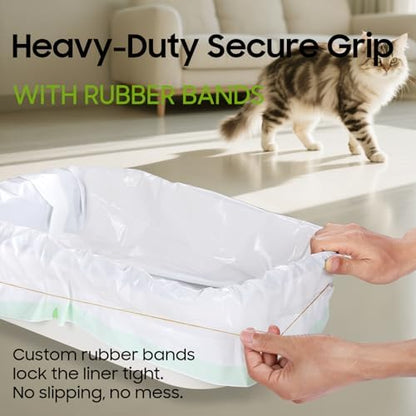 24 Pack Super Jumbo Cat Litter Box Liners 45" x 18", Heavy-Duty Litter Bags