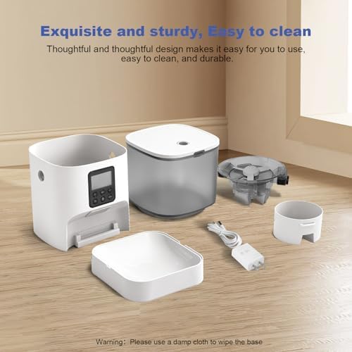 ANDOLL HOME Automatic Cat Feeder, 4L Cat Food Dispenser with 10s Voice Recorder, Pet Feeder up to 8 Meals per Day, Timed Dog Feeder with Dry Food Sealed Ring