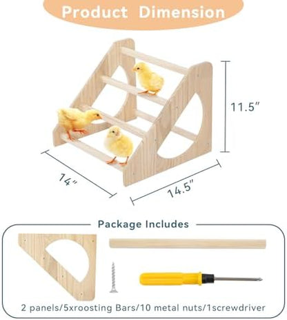 PETSFIT Baby Chick Roosting Bar, Anti-Rotation, Solid Wood, for Brooder