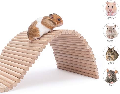 Niteangel Hamster Climbing Ladder Wooden Suspension Bridge for Guinea Pigs Rats Hedgehog Gerbils Mouse Sugar Glider and Other Small Animals (Large)