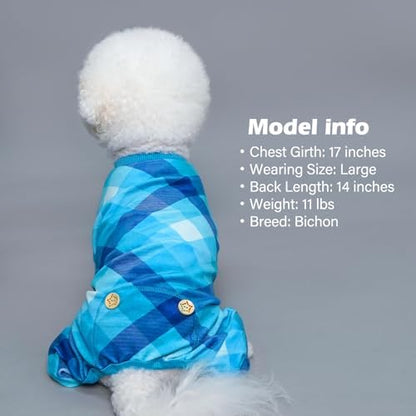 KYEESE Velvet Dog Pajamas for Small Dogs Soft Plaid Onesie Daily Wear