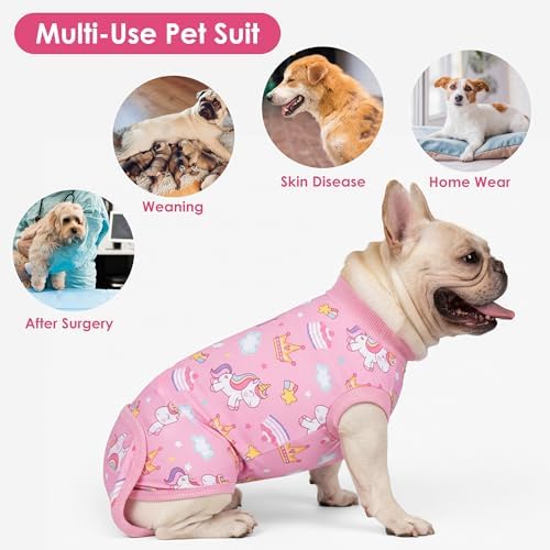 cyeollo Recovery Suit for Dogs Surgery Spay Neuter Dog Onesie, Unicorn, XS