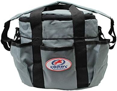 Derby Originals Premium Comfort Large Horse Grooming Supply Tote Bag for Organization Grey/Black