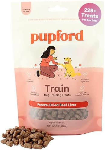 Pupford Freeze Dried Training Treats for Dogs & Puppies (Beef Liver, 2 oz)