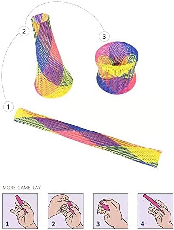 ISMARTEN Cat Spring Toys, Tube Spring Toy Interactive Cat Toy for Indoor Cats, Plastic Spring Coils Attract Cats to Swat, Bite, Hunt(Random Color) (12 Packs)