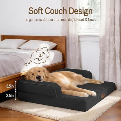 Comfort Expression Washable Dog Bed with Bolster for Medium to Large Dogs