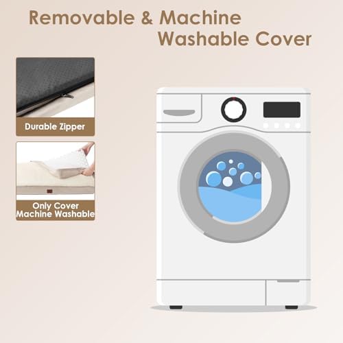 EHEYCIGA Orthopedic Dog Bed Large with Removable Washable Cover, 44IN Camel