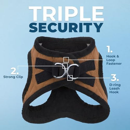 Voyager Step-in Plush Dog Vest Harness -Beige Plush, L