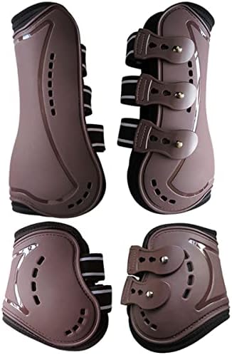 Horse Boots Open Front Jumping Tendon Sport Boots, Hind Fetlock Boots, Secure Leg Protection, Classic Breathable Equine Supplies, Set of 4