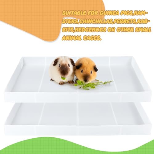 Wenqik 2 Pcs Guinea Pig Cage Liner Corrugated Plastic Base, White