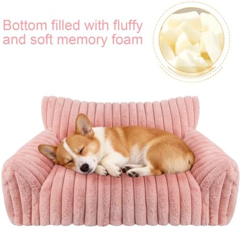 Cute Dog Couch for Medium Large Dogs,Dog Cat Couch Sofa,Dog Bed,L,Pink