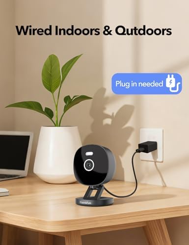 2K Security Camera Wired, Outdoor/Indoor for Home, Pet, Baby, Nanny, IP65 Waterproof Color Night Vision, White Light & Siren, Recording, Motion Detection, Compatible with Alexa,Black-2P