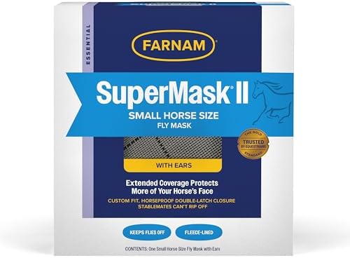 Farnam SuperMask II Horse Fly Mask Classic, Protects Eyes, Small Horse Size
