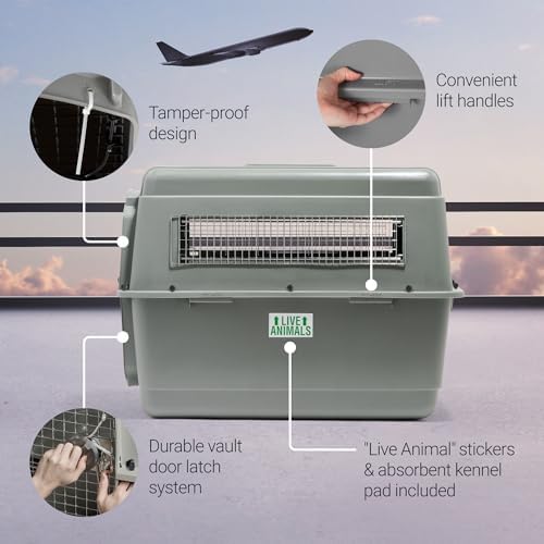 Petmate Sky Kennel for Air Travel, 48in Dog Crate for Pets 90 to 125lbs