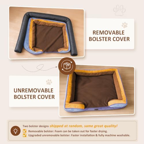 Comfort Expression Orthopedic Dog Bed for Extra Large Dogs with Bolster