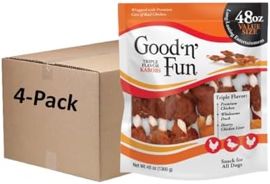 Good N Fun Kabobs Long-Lasting Dog Treat with Real Protein, 48 oz (4 Pk)