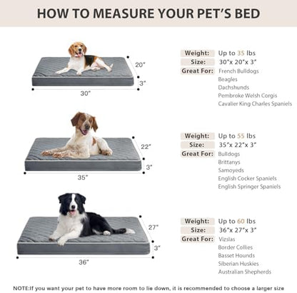 WNPETHOME Orthopedic Waterproof Dog Bed Medium for Comfy Sleeping