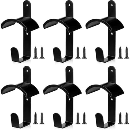 Hicarer Horse Bridle Rack Wall Mount Black Metal Bridle Holder with Hook and Screws Bracket for Horse Barn Tack Room Stall Storage Derby Day Supplies