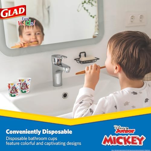 Glad for Kids Disney Mickey and Friends Mini Paper Cups, 3 Oz, 100 Count