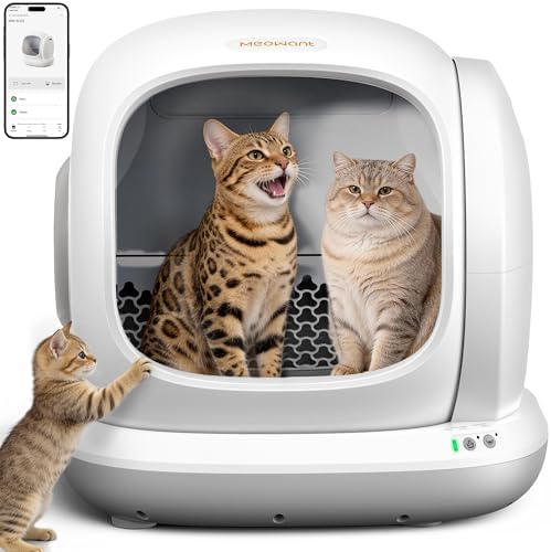 Meowant Self-Cleaning Cat Litter Box, 75L Extra Large Open for Multi Cats