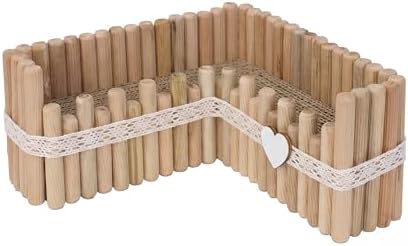 Hamster Cage Sprays Flower Foraging Holder - Natural Wood Feeding Stand, Small Pet Habitat Accessories for Hamsters Mouse Guinea Pig Dwarf Gerbils Syrian Mice (Lace - L Shape)