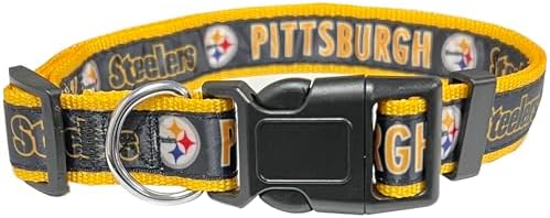 Pets First NFL Pittsburgh Steelers Licensed PET COLLAR, Extra Large - Heavy-Duty, Strong, and Durable Dog Collar. Available in 31 Football Teams and 4 Sizes