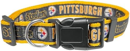 Pets First NFL Pittsburgh Steelers Licensed PET COLLAR, Small - Heavy-Duty, Strong, and Durable Dog Collar. Available in 31 Football Teams and 4 Sizes