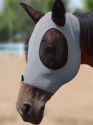 Mask Tech 5 Pieces Horse Fly Masks with Ears, Stretchy Elastic Mesh Fly Masks, 3D Eye Clearance, UV Protection-Medium,Combo 8