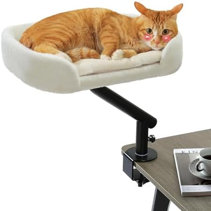 PAWZ Road Cat Desk Bed 360°Rotating Supports to 50 Lbs Cozy Nest for Desk