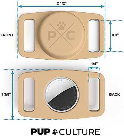 Pup Culture AirTag Dog Collar | Durable & Protective Dog AirTag Holder - Track Your Pet Using Apple AirTag Technology - Dog Collar AirTag Holder -for Dogs and Cats