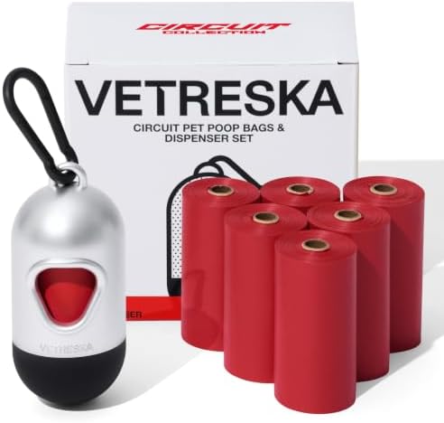 VETRESKA Dog Poop Bag Dispenser with Champagne Scented Poop Bags, 105 Bags