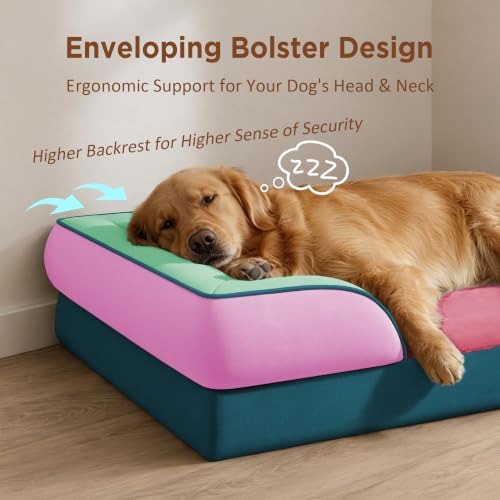 Comfort Expression Orthopedic Dog Bed for Extra Large Dogs with Bolster