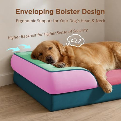 Comfort Expression Orthopedic Dog Beds for Large Sized Dog with Bolster