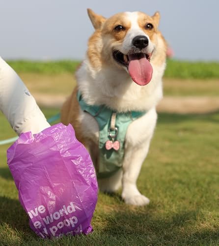Dog Poop Bags with Handles & Holder, 108 Count, Lavender Scented