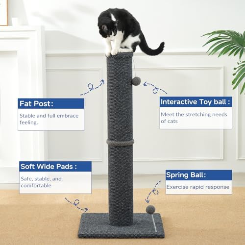 Cat Craft 41" Cat Scratching Post, Dark Gray