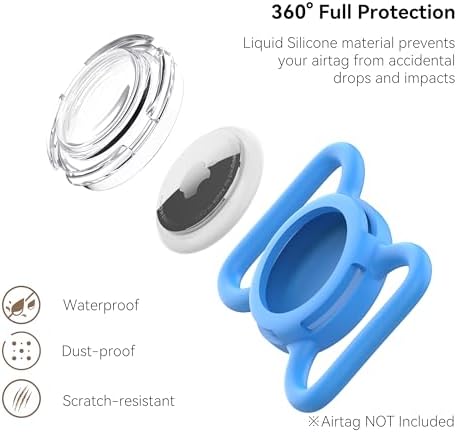 Waterproof AirTag Holder for Dog Collar, Soft Slide-On Dog AirTag Holder