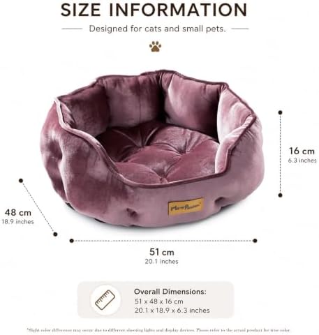 Dusty Rose Cat Bed for Indoor Cats, Removable Cushion Bed