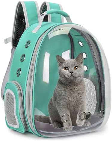 Cat Backpack Carrier Bubble Carrying Bag (Green)