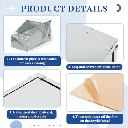 2 Pcs Galvanized Metal Rabbit Nesting Box, 18.5 * 10.6 * 10 Inch