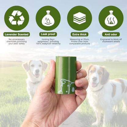 IUI Dog Poop Bags, 160 Count, Lavender Dog Waste Bags, Leak-Proof, 8 Rolls