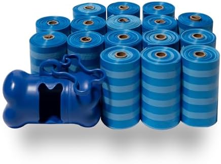 Best Pet Supplies Poop Bags for Dogs - Blue Strips, 240 Count