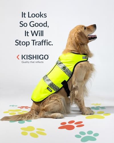 Reflective Dog Safety Vest, Harness and Collar Compatible, Waste Bag Holder, Water Resistant, Adjustable Neck and Chest, Day or Night Walking, High-Visibility Protection (Lime, XS)