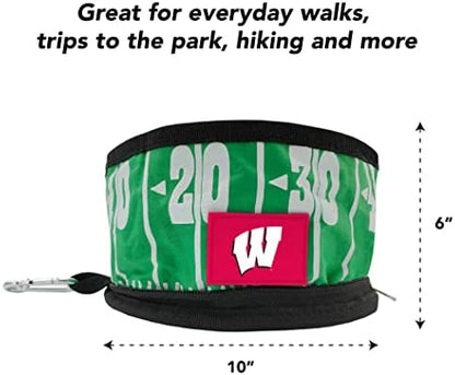 Pets First NCAA Wisconsin Badgers Collapsible Dog Travel Bowl Set, 2 Pack Food & Water Bowls for Dogs, Best Portable & Lightweight Leak-Proof Dog Bowls for Travel