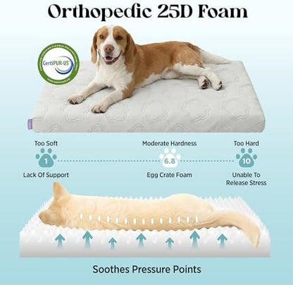 LESURE ApexCloud™ Cooling Dog Bed with Washable Cover for Medium Dogs, 29IN